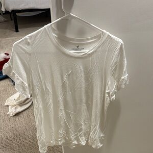 American Eagle Outfitters Women's Cream Short Sleeve Tee